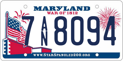 MD license plate 7AN8094