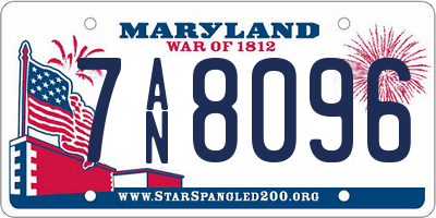 MD license plate 7AN8096