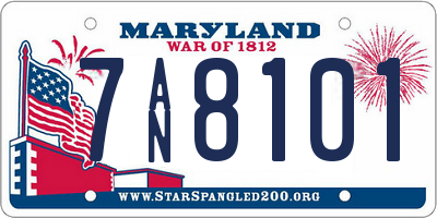 MD license plate 7AN8101