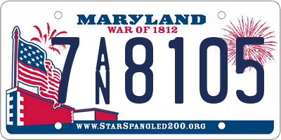 MD license plate 7AN8105