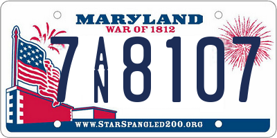 MD license plate 7AN8107