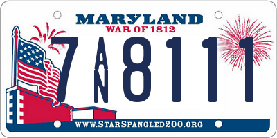 MD license plate 7AN8111