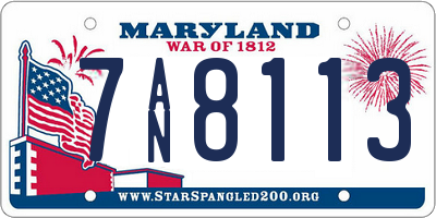 MD license plate 7AN8113