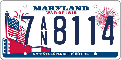 MD license plate 7AN8114