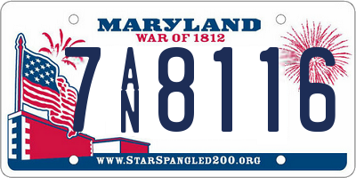 MD license plate 7AN8116