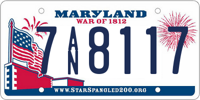 MD license plate 7AN8117