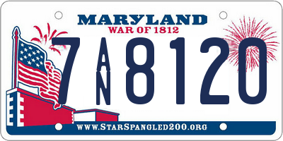 MD license plate 7AN8120