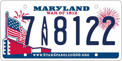 MD license plate 7AN8122