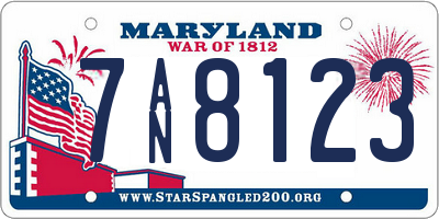 MD license plate 7AN8123