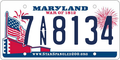 MD license plate 7AN8134