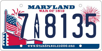 MD license plate 7AN8135