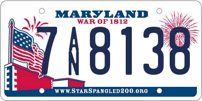 MD license plate 7AN8138