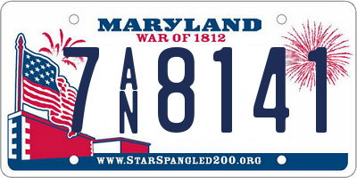 MD license plate 7AN8141