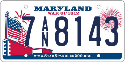 MD license plate 7AN8143
