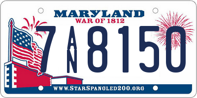 MD license plate 7AN8150