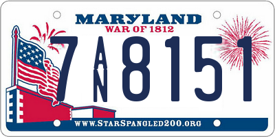 MD license plate 7AN8151