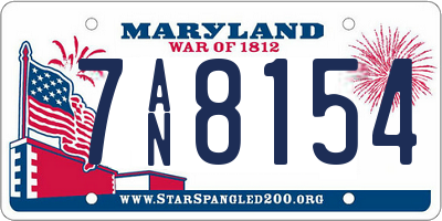 MD license plate 7AN8154