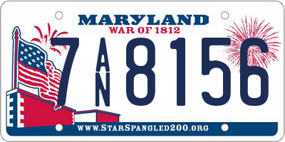 MD license plate 7AN8156