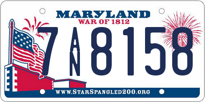 MD license plate 7AN8158