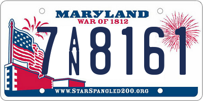 MD license plate 7AN8161