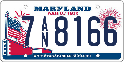 MD license plate 7AN8166