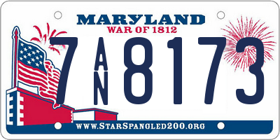 MD license plate 7AN8173