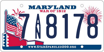 MD license plate 7AN8178