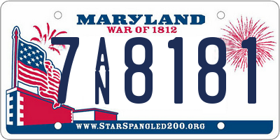 MD license plate 7AN8181