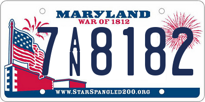 MD license plate 7AN8182