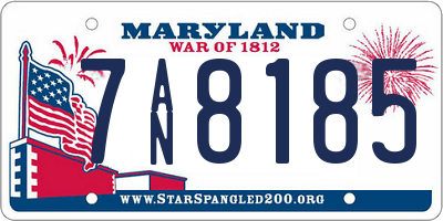 MD license plate 7AN8185