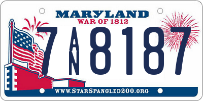 MD license plate 7AN8187