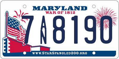 MD license plate 7AN8190
