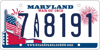 MD license plate 7AN8191