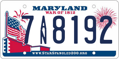 MD license plate 7AN8192