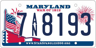 MD license plate 7AN8193