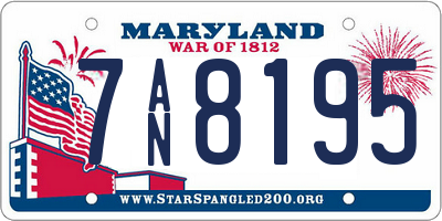 MD license plate 7AN8195