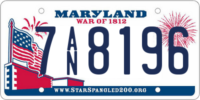 MD license plate 7AN8196