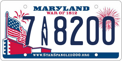 MD license plate 7AN8200