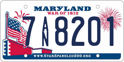 MD license plate 7AN8201