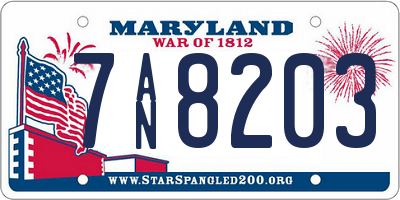 MD license plate 7AN8203