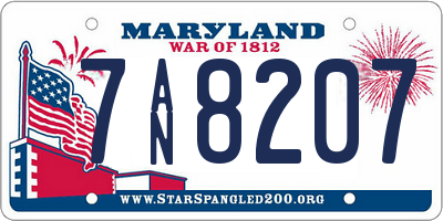MD license plate 7AN8207