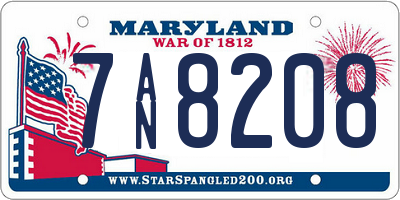 MD license plate 7AN8208