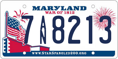 MD license plate 7AN8213