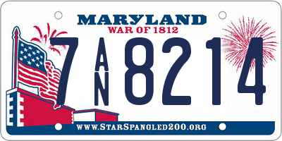MD license plate 7AN8214