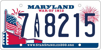 MD license plate 7AN8215