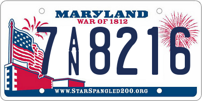 MD license plate 7AN8216