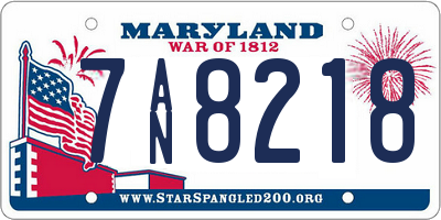 MD license plate 7AN8218