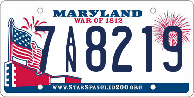MD license plate 7AN8219