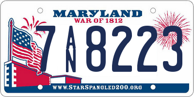 MD license plate 7AN8223
