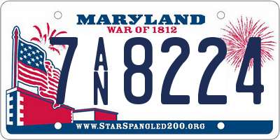 MD license plate 7AN8224